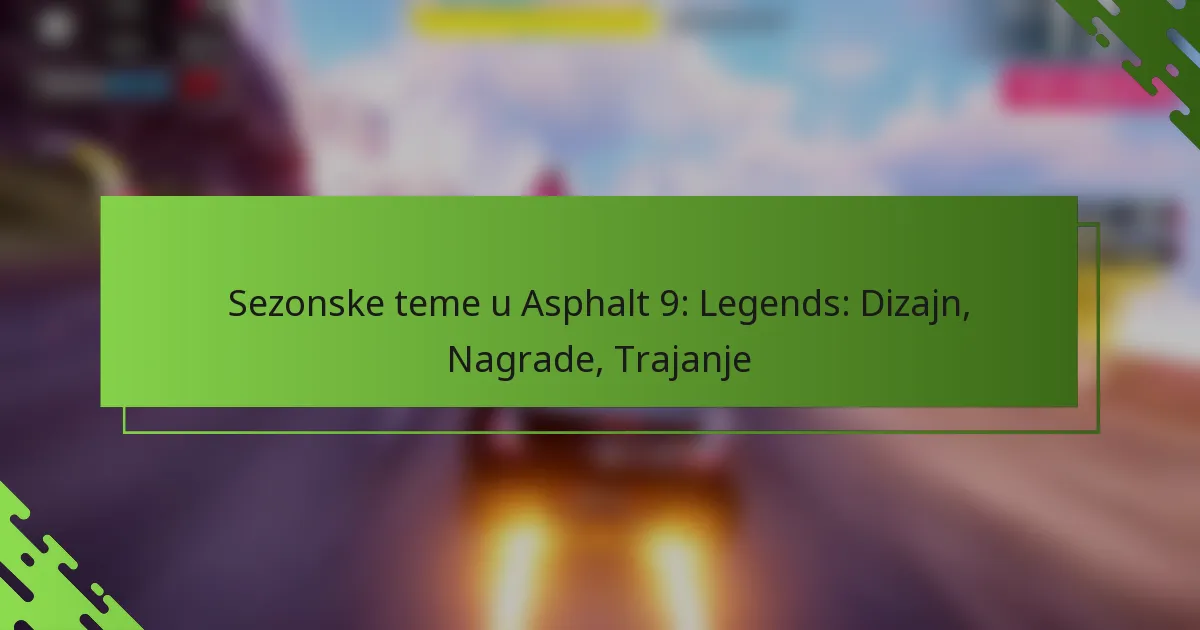 Sezonske teme u Asphalt 9: Legends: Dizajn, Nagrade, Trajanje