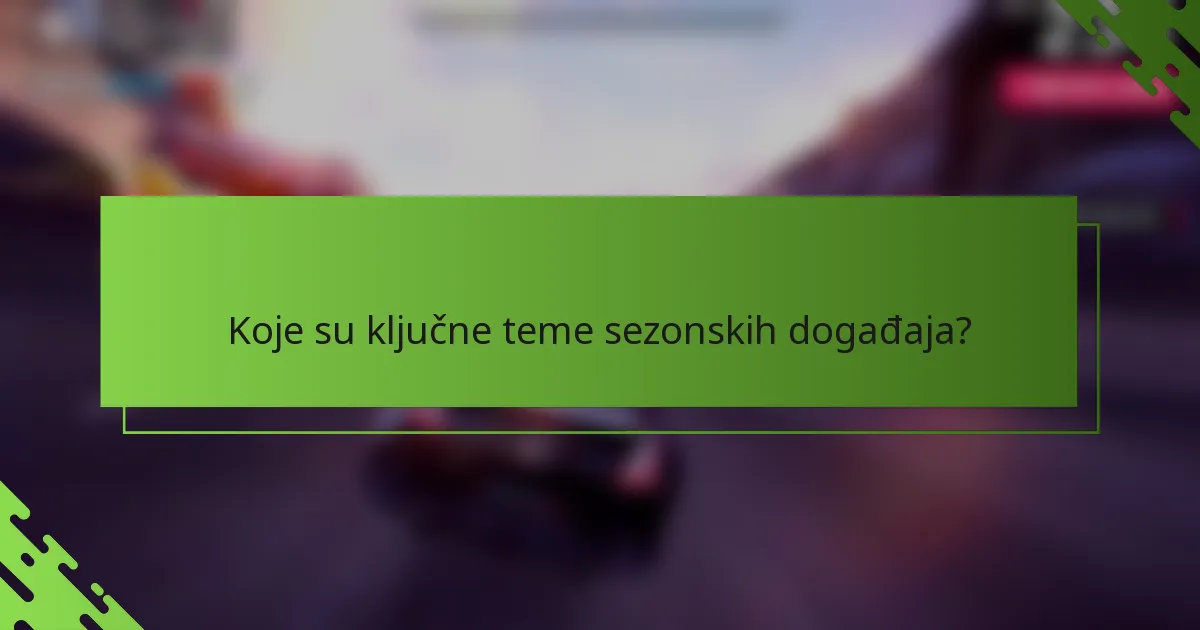 Koje su ključne teme sezonskih događaja?