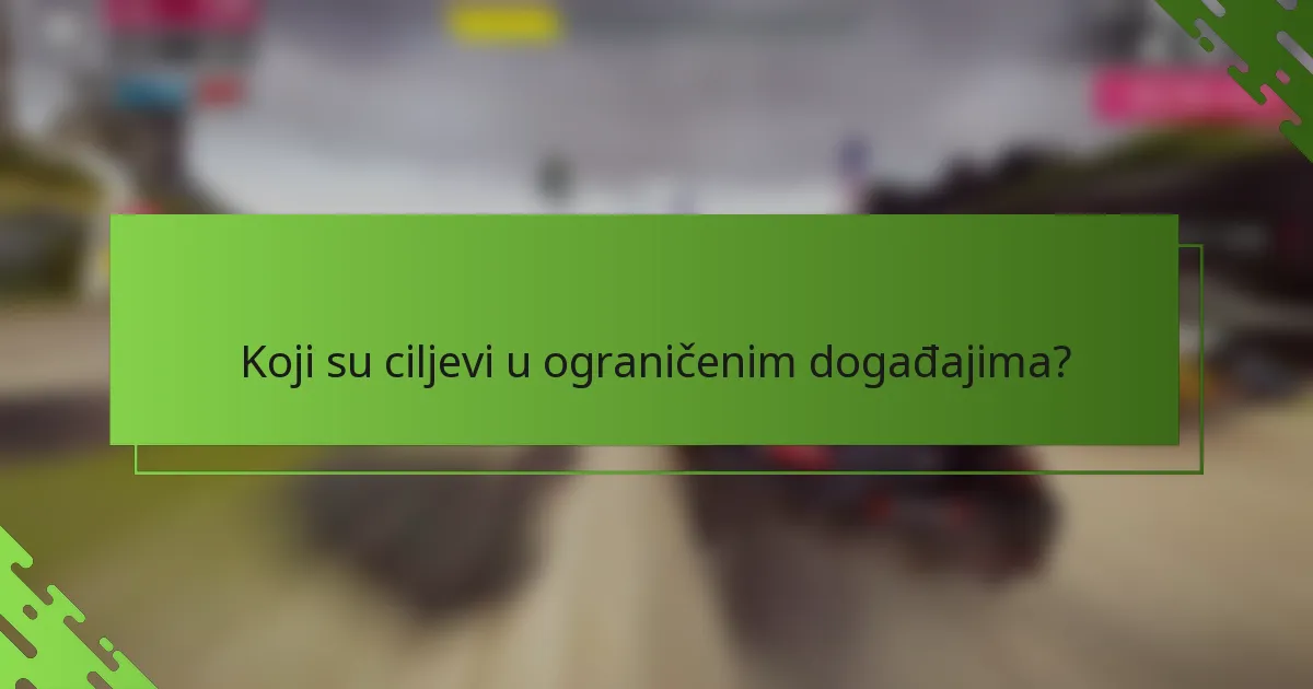 Koji su ciljevi u ograničenim događajima?