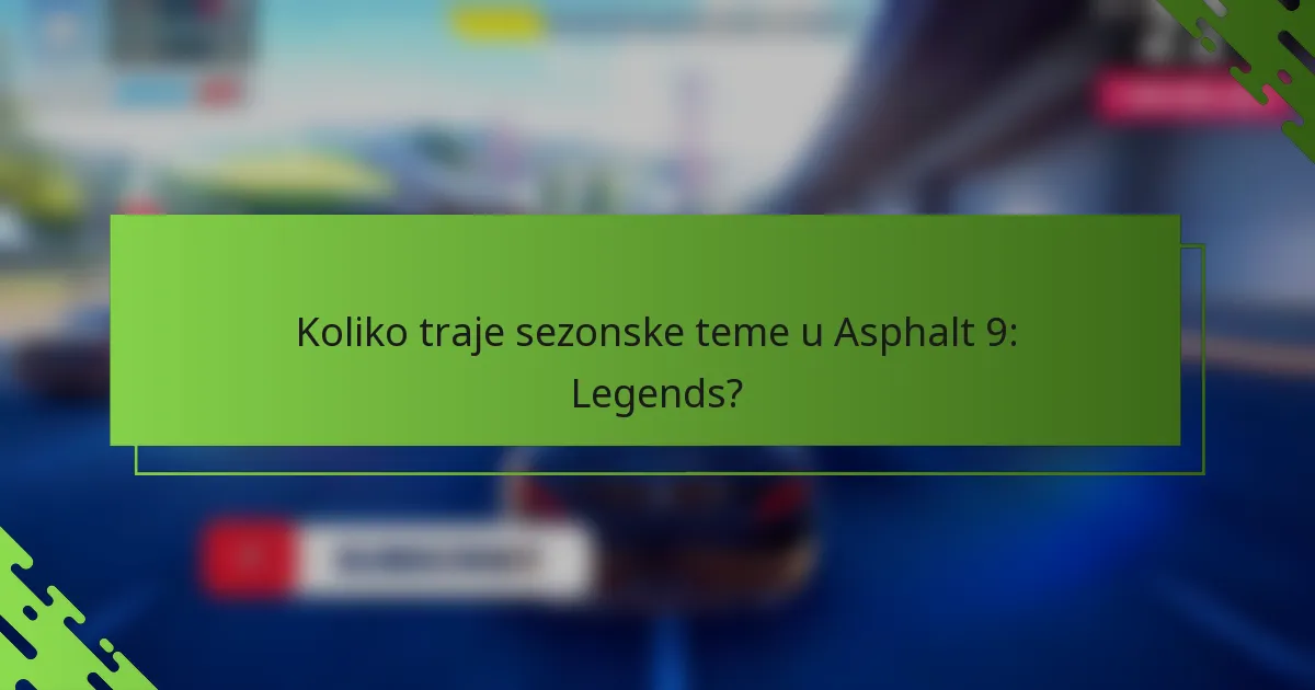 Koliko traje sezonske teme u Asphalt 9: Legends?